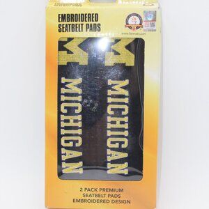 2 Pack Premium U of M Michigan Wolverines Embroidered Seatbelt Pads Fanmats NCAA